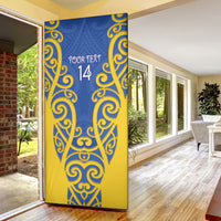Otago Custom Rugby New Zealand Door Cover Aotearoa Maori Pukana Tiki Mascot