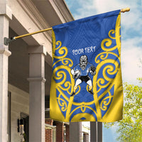 Otago Custom Rugby New Zealand Garden Flag Aotearoa Maori Pukana Tiki Mascot