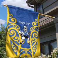 Otago Custom Rugby New Zealand Garden Flag Aotearoa Maori Pukana Tiki Mascot
