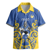 Otago Custom Rugby New Zealand Kid Hawaiian Shirt Aotearoa Maori Pukana Tiki Mascot