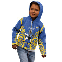 Otago Custom Rugby New Zealand Kid Hoodie Aotearoa Maori Pukana Tiki Mascot