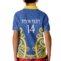 Otago Custom Rugby New Zealand Kid Polo Shirt Aotearoa Maori Pukana Tiki Mascot