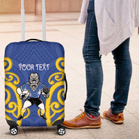 Otago Custom Rugby New Zealand Luggage Cover Aotearoa Maori Pukana Tiki Mascot