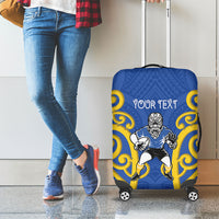 Otago Custom Rugby New Zealand Luggage Cover Aotearoa Maori Pukana Tiki Mascot