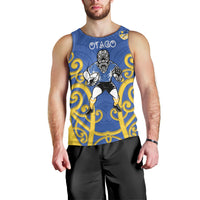 Otago Custom Rugby New Zealand Men Tank Top Aotearoa Maori Pukana Tiki Mascot