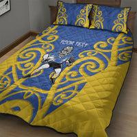 Otago Custom Rugby New Zealand Quilt Bed Set Aotearoa Maori Pukana Tiki Mascot