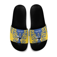 Otago Custom Rugby New Zealand Slide Sandals Aotearoa Maori Pukana Tiki Mascot