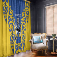 Otago Custom Rugby New Zealand Window Curtain Aotearoa Maori Pukana Tiki Mascot