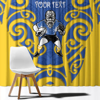 Otago Custom Rugby New Zealand Window Curtain Aotearoa Maori Pukana Tiki Mascot