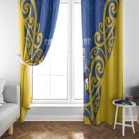 Otago Custom Rugby New Zealand Window Curtain Aotearoa Maori Pukana Tiki Mascot