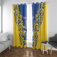 Otago Custom Rugby New Zealand Window Curtain Aotearoa Maori Pukana Tiki Mascot