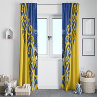 Otago Custom Rugby New Zealand Window Curtain Aotearoa Maori Pukana Tiki Mascot