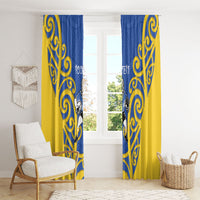 Otago Custom Rugby New Zealand Window Curtain Aotearoa Maori Pukana Tiki Mascot