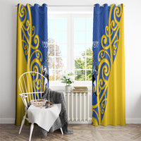 Otago Custom Rugby New Zealand Window Curtain Aotearoa Maori Pukana Tiki Mascot
