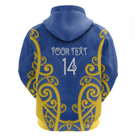Otago Custom Rugby New Zealand Zip Hoodie Aotearoa Maori Pukana Tiki Mascot