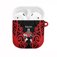 Counties Manukau Custom Rugby New Zealand AirPods Case Aotearoa Maori Pukana Tiki Mascot