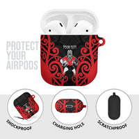 Counties Manukau Custom Rugby New Zealand AirPods Case Aotearoa Maori Pukana Tiki Mascot