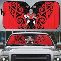Counties Manukau Custom Rugby New Zealand Auto Sun Shade Aotearoa Maori Pukana Tiki Mascot