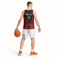 Counties Manukau Custom Rugby New Zealand Basketball Jersey Aotearoa Maori Pukana Tiki Mascot