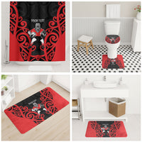 Counties Manukau Custom Rugby New Zealand Bathroom Set Aotearoa Maori Pukana Tiki Mascot