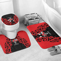 Counties Manukau Custom Rugby New Zealand Bathroom Set Aotearoa Maori Pukana Tiki Mascot