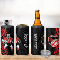 Counties Manukau Custom Rugby New Zealand 4 in 1 Can Cooler Tumbler Aotearoa Maori Pukana Tiki Mascot