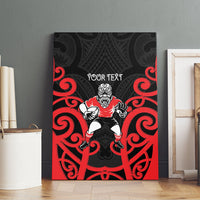 Counties Manukau Custom Rugby New Zealand Canvas Wall Art Aotearoa Maori Pukana Tiki Mascot