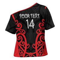 Counties Manukau Custom Rugby New Zealand Cross Shoulder Shirt Aotearoa Maori Pukana Tiki Mascot