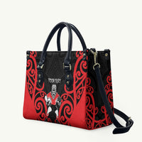 Counties Manukau Custom Rugby New Zealand Leather Bag Aotearoa Maori Pukana Tiki Mascot