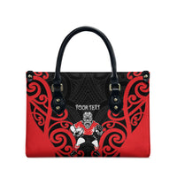 Counties Manukau Custom Rugby New Zealand Leather Bag Aotearoa Maori Pukana Tiki Mascot