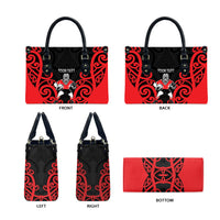 Counties Manukau Custom Rugby New Zealand Leather Bag Aotearoa Maori Pukana Tiki Mascot