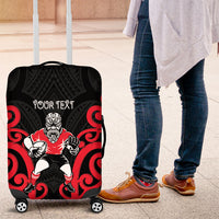 Counties Manukau Custom Rugby New Zealand Luggage Cover Aotearoa Maori Pukana Tiki Mascot