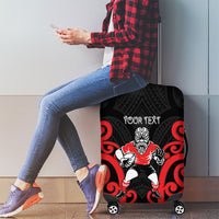 Counties Manukau Custom Rugby New Zealand Luggage Cover Aotearoa Maori Pukana Tiki Mascot