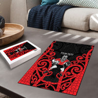 Counties Manukau Custom Rugby New Zealand Puzzle Aotearoa Maori Pukana Tiki Mascot
