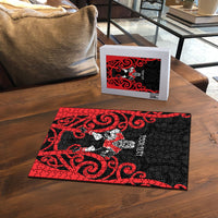 Counties Manukau Custom Rugby New Zealand Puzzle Aotearoa Maori Pukana Tiki Mascot