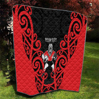 Counties Manukau Custom Rugby New Zealand Quilt Aotearoa Maori Pukana Tiki Mascot