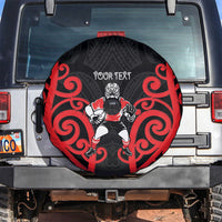 Counties Manukau Custom Rugby New Zealand Spare Tire Cover Aotearoa Maori Pukana Tiki Mascot