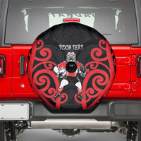 Counties Manukau Custom Rugby New Zealand Spare Tire Cover Aotearoa Maori Pukana Tiki Mascot