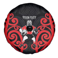 Counties Manukau Custom Rugby New Zealand Spare Tire Cover Aotearoa Maori Pukana Tiki Mascot