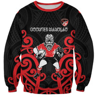 Counties Manukau Custom Rugby New Zealand Sweatshirt Aotearoa Maori Pukana Tiki Mascot