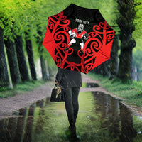 Counties Manukau Custom Rugby New Zealand Umbrella Aotearoa Maori Pukana Tiki Mascot