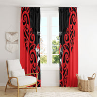 Counties Manukau Custom Rugby New Zealand Window Curtain Aotearoa Maori Pukana Tiki Mascot