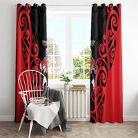 Counties Manukau Custom Rugby New Zealand Window Curtain Aotearoa Maori Pukana Tiki Mascot