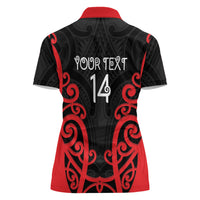 Counties Manukau Custom Rugby New Zealand Women Polo Shirt Aotearoa Maori Pukana Tiki Mascot