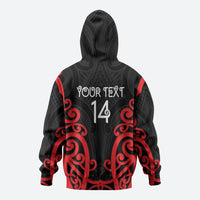 Counties Manukau Custom Rugby New Zealand Zip Hoodie Aotearoa Maori Pukana Tiki Mascot