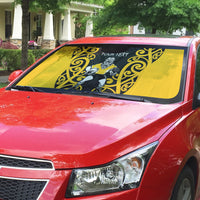 Wellington Custom Rugby New Zealand Auto Sun Shade Aotearoa Maori Pukana Tiki Mascot