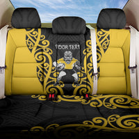 Wellington Custom Rugby New Zealand Back Car Seat Cover Aotearoa Maori Pukana Tiki Mascot