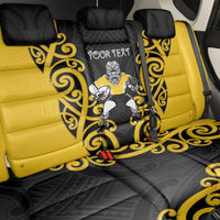 Wellington Custom Rugby New Zealand Back Car Seat Cover Aotearoa Maori Pukana Tiki Mascot