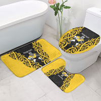 Wellington Custom Rugby New Zealand Bathroom Set Aotearoa Maori Pukana Tiki Mascot