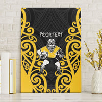 Wellington Custom Rugby New Zealand Canvas Wall Art Aotearoa Maori Pukana Tiki Mascot
